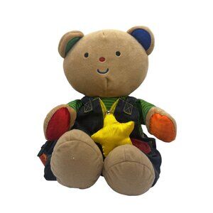 Melissa & Doug K's Kids Teddy Wear Plush Bear Learn to Dress Button Zipper 18+M